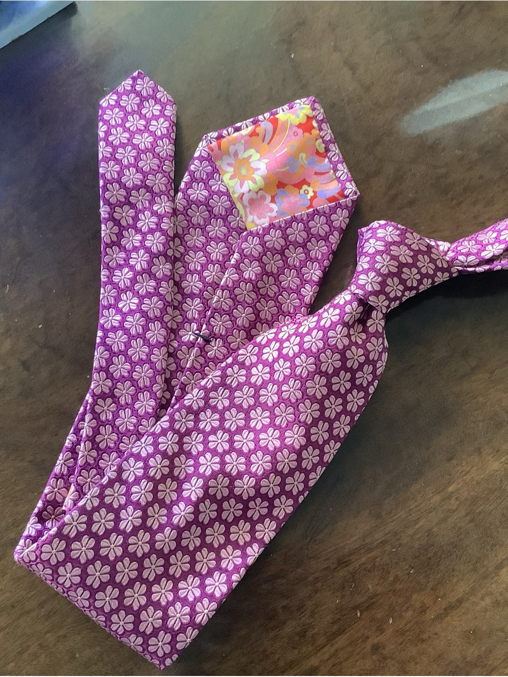 Ted Baker London 100% Italian Silk Tie - Made In USA - Purple/Pink Floral - EUC